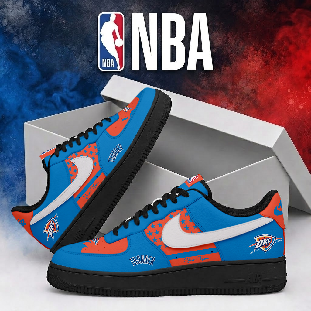 LIMITED EDITION - NEW CUSTOMIZED NBA01 OCT OKLAHOMA CITY THUNDER AF1 SHOES