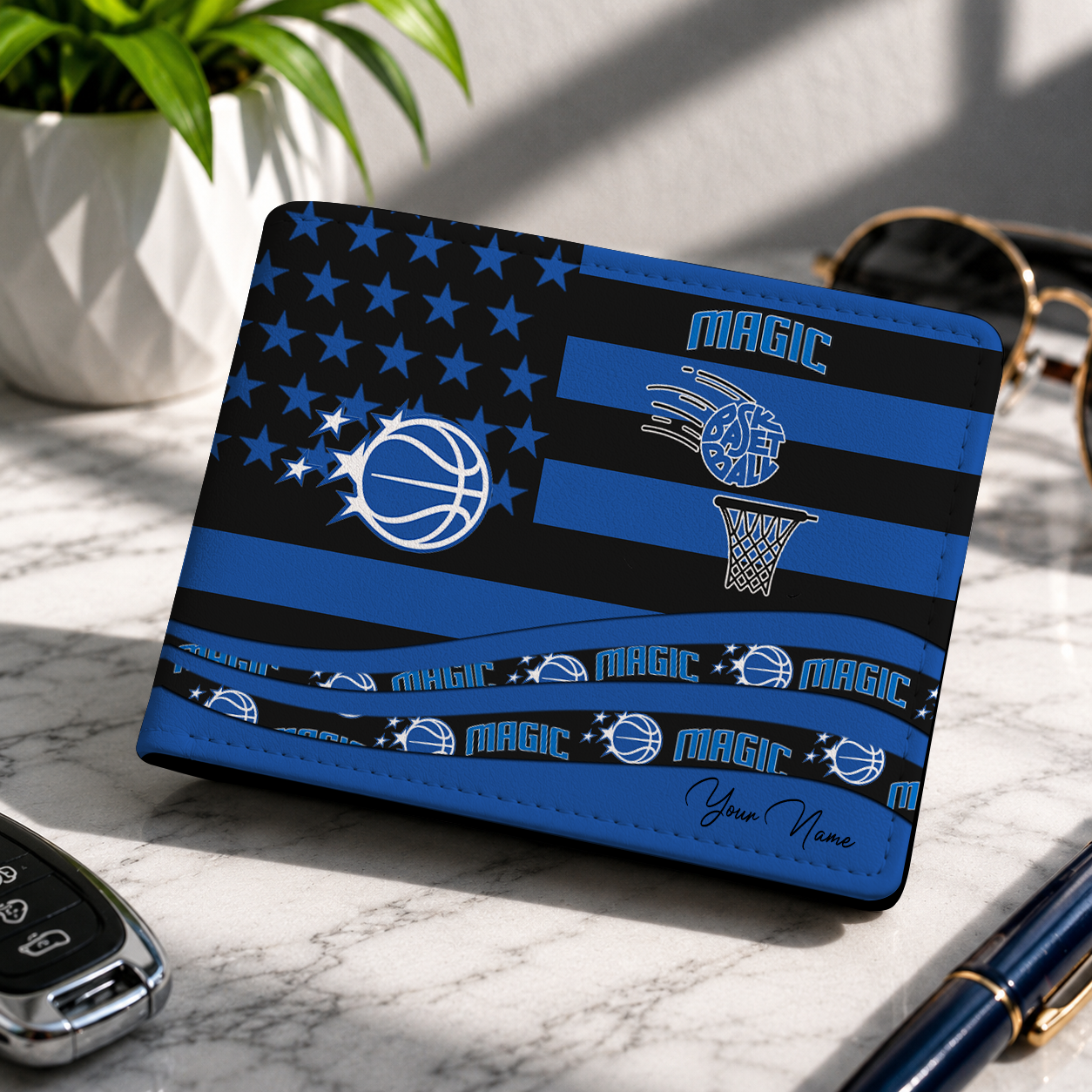 LIMITED EDITION - NEW CUSTOMIZED NBA15 OMA ORLANDO MAGIC LEATHER WALLET