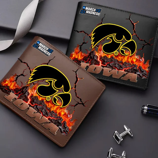 LIMITED EDITION - NEW CUSTOMIZED MAM NCAA16 IWH IW HAWKEYES LEATHER WALLET