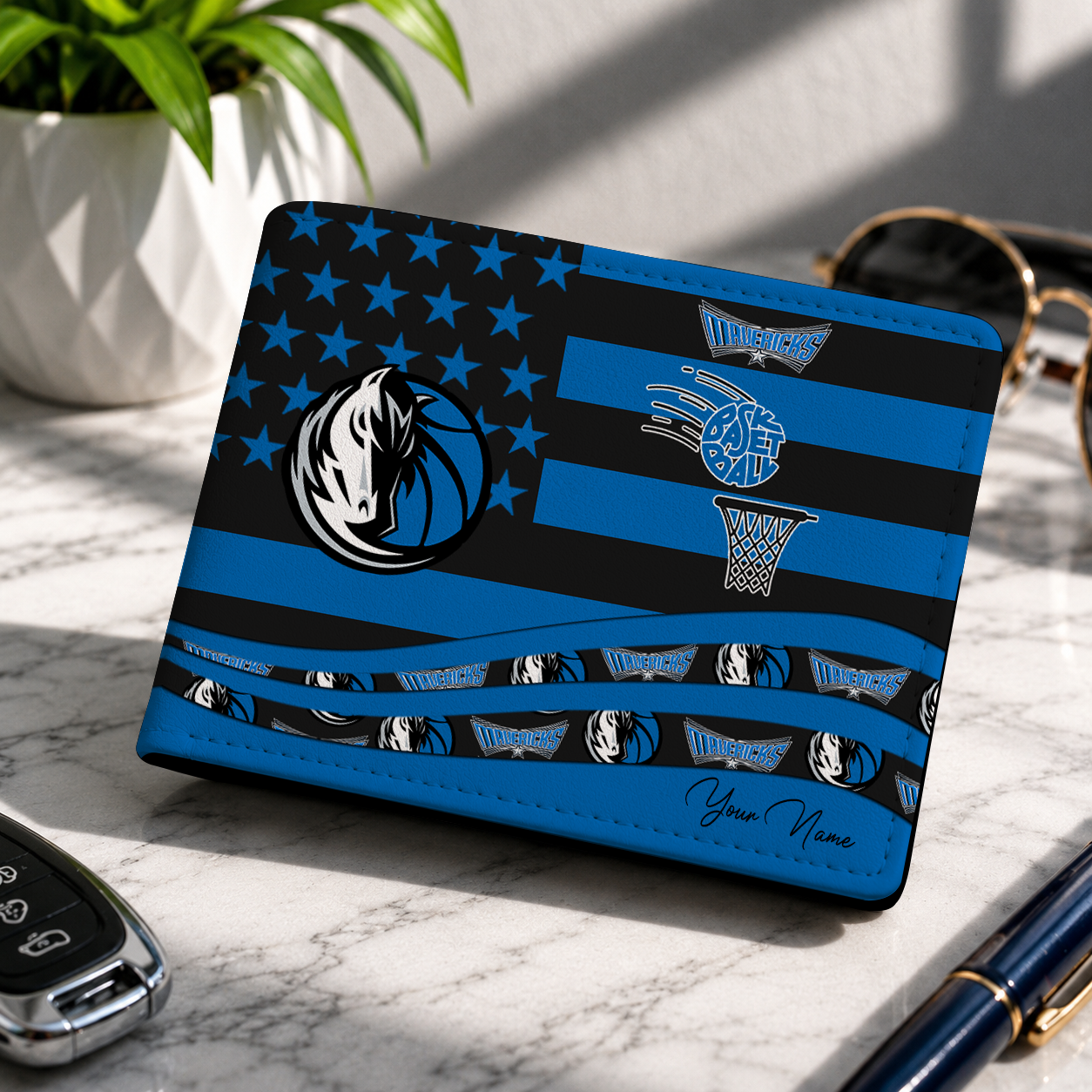 LIMITED EDITION - NEW CUSTOMIZED NBA18 DMA DALLAS MAVERICKS LEATHER WALLET