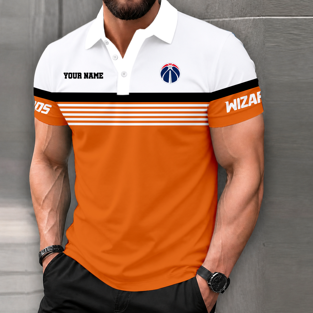 LIMITED EDITION - NEW CUSTOMIZED NBA28 WWI WASHINGTON WIZARDS POLO SHIRT