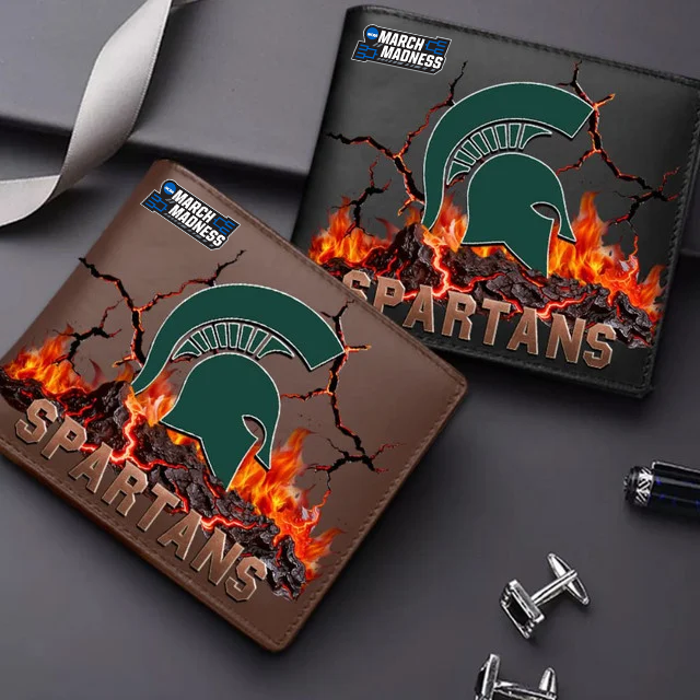 LIMITED EDITION - NEW CUSTOMIZED MAM NCAA07 MSS MS SPARTANS LEATHER WALLET