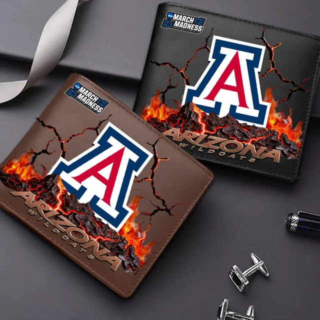 LIMITED EDITION - NEW CUSTOMIZED MAM NCAA09 ARW AR WILCATS LEATHER WALLET