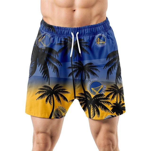 LIMITED EDITION - NEW CUSTOMIZED NBA12 GSW GOLDEN STATE WARRIORS UNISEX HAWAIIAN SHIRT & SHORTS SET