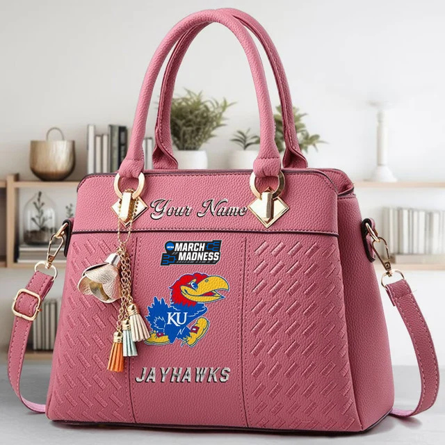LIMITED EDITION - NEW CUSTOMIZED MAM NCAA01 KSJ KS JAYHAWKS ZIP HANDBAG MULTICOLOR