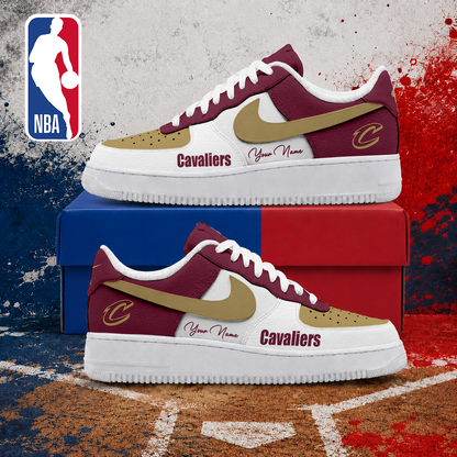 LIMITED EDITION - NEW CUSTOMIZED NBA02 CCA CLEVELAND CAVALIERS AF1 SNEAKERS