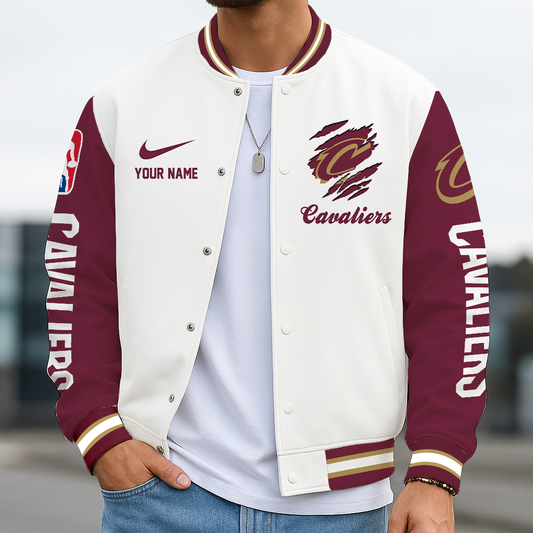 LIMITED EDITION - NEW CUSTOMIZED NBA02 CCA CL CAVALIERS BASEBALL JACKET, SATIN VARSITY JACKET