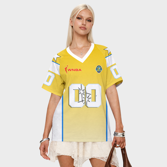 LIMITED EDITION - NEW CUSTOMIZED WNBA02 CCS CH SKY V-NECK BASKETBALL JERSEY