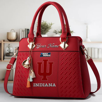 LIMITED EDITION - NEW CUSTOMIZED MAM NCAA03 IDH ID HOOSIERS ZIP HANDBAG MULTICOLOR