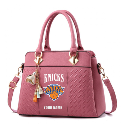 LIMITED EDITION - NEW CUSTOMIZED NBA04 NYK NEW YORK KNICKS ZIP HANDBAG MULTICOLOR