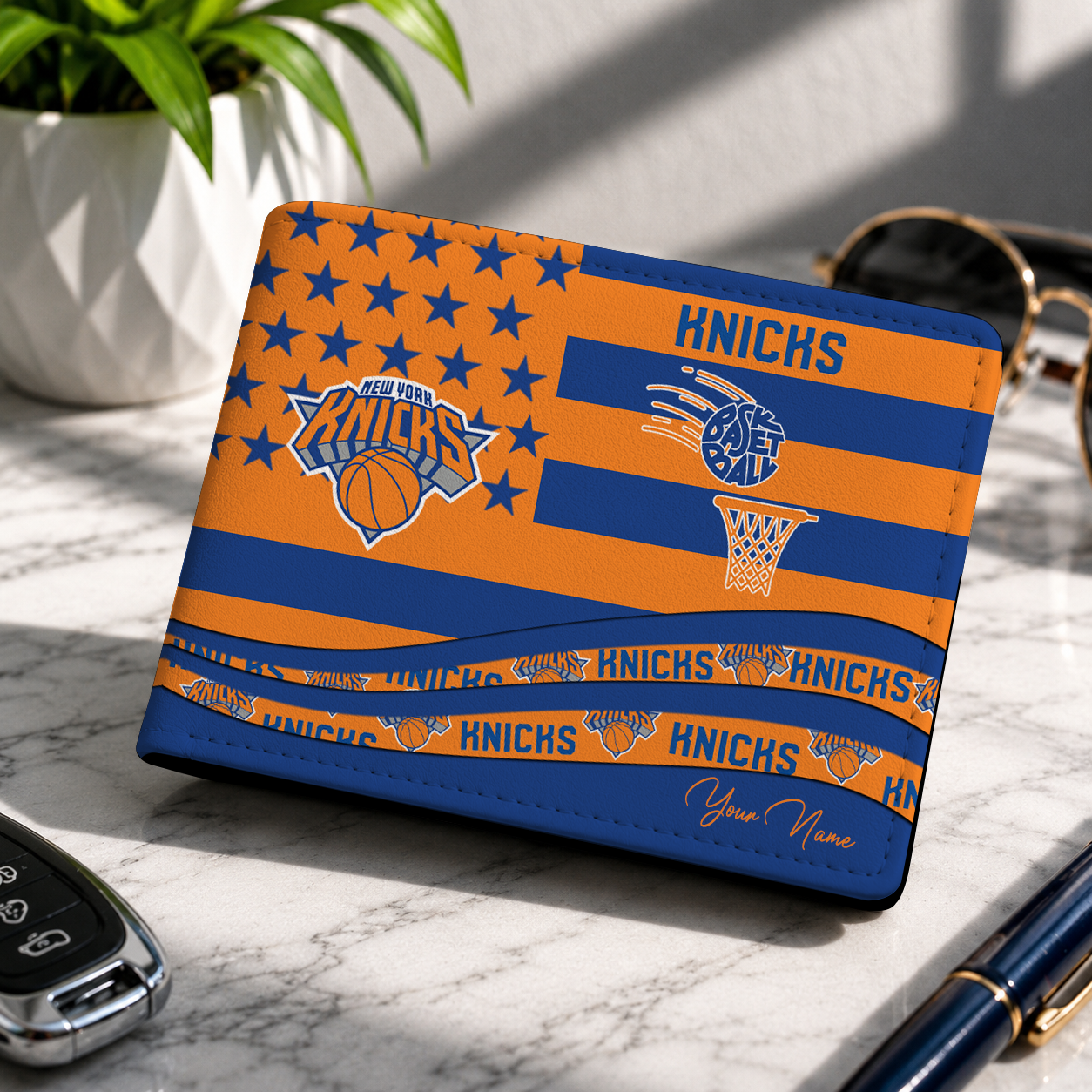 LIMITED EDITION - NEW CUSTOMIZED NBA04 NYK NEW YORK KNICKS LEATHER WALLET