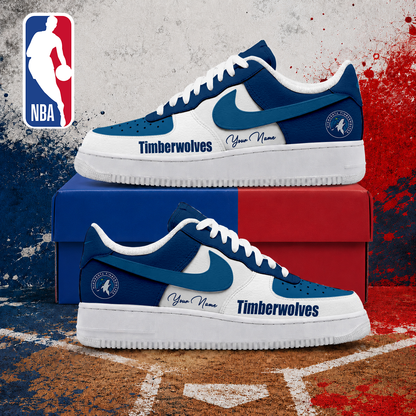 LIMITED EDITION - NEW CUSTOMIZED NBA05 MTW MINNESOTA TIMBERWOLVES AF1 SNEAKERS