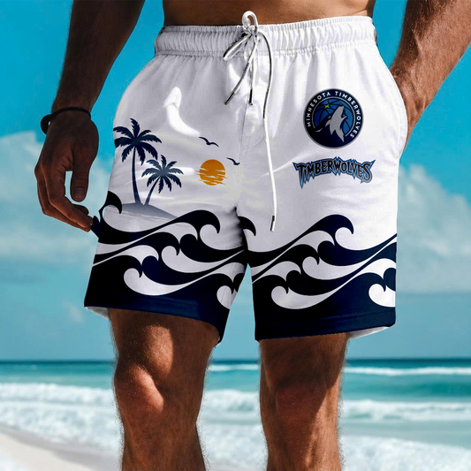 LIMITED EDITION - NEW CUSTOMIZED NBA05 MTW MINNESOTA TIMBERWOLVES SHORT PANTS
