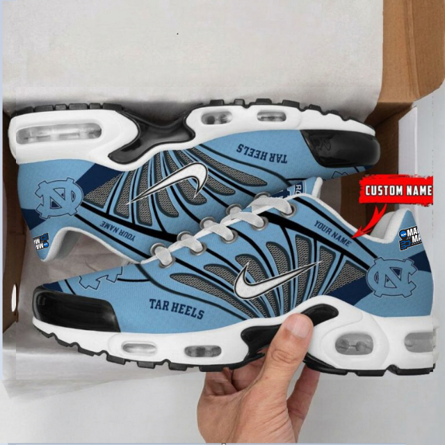 LIMITED EDITION - NEW CUSTOMIZED MAM NCAA05 NTH NC TAR HEELS UNISEX AIR MAX PLUS SNEAKERS