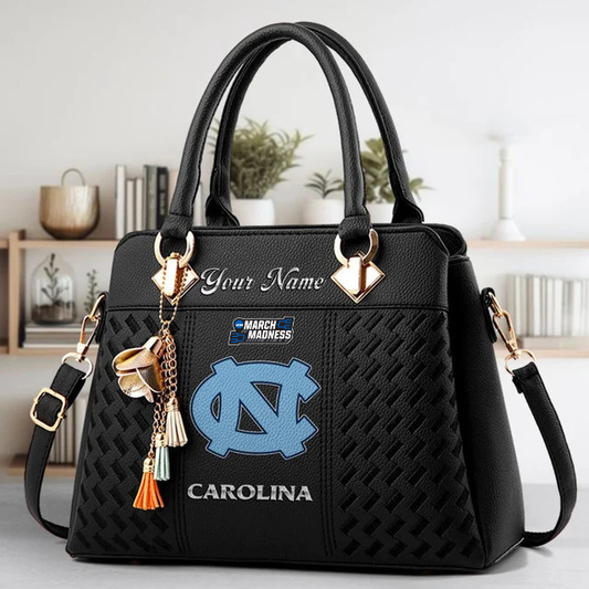 LIMITED EDITION - NEW CUSTOMIZED MAM NCAA05 NTH NC TAR HEELS ZIP HANDBAG MULTICOLOR
