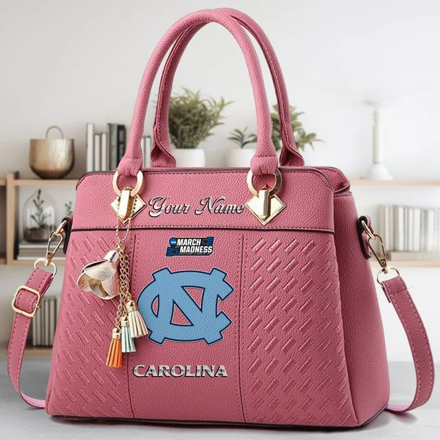 LIMITED EDITION - NEW CUSTOMIZED MAM NCAA05 NTH NC TAR HEELS ZIP HANDBAG MULTICOLOR
