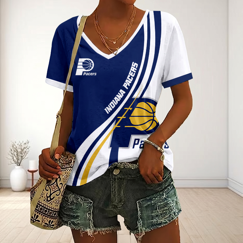 LIMITED EDITION - NEW CUSTOMIZED NBA06 IPA INDIANA PACERS V-NECK FEMALE SHIRT