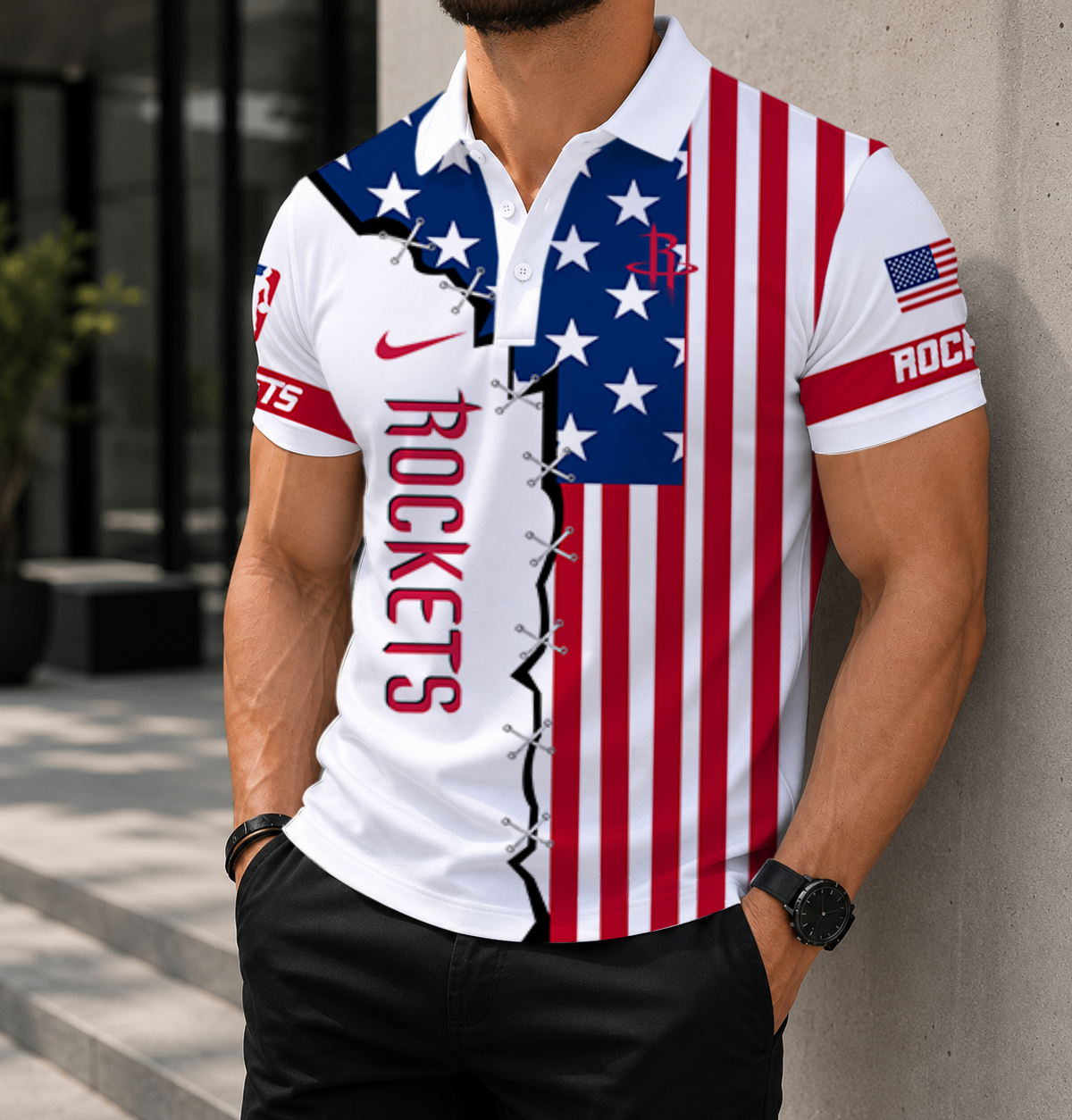 LIMITED EDITION - NEW CUSTOMIZED NBA07 HRO HOUSTON ROCKETS POLO SHIRT, ZIP POLO SHIRT & T-SHIRTS