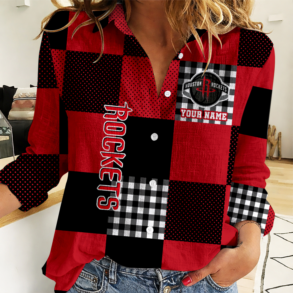 LIMITED EDITION - NEW CUSTOMIZED NBA07 HRO HOUSTON ROCKETS WOMEN CASUAL SHIRT FOR FAN