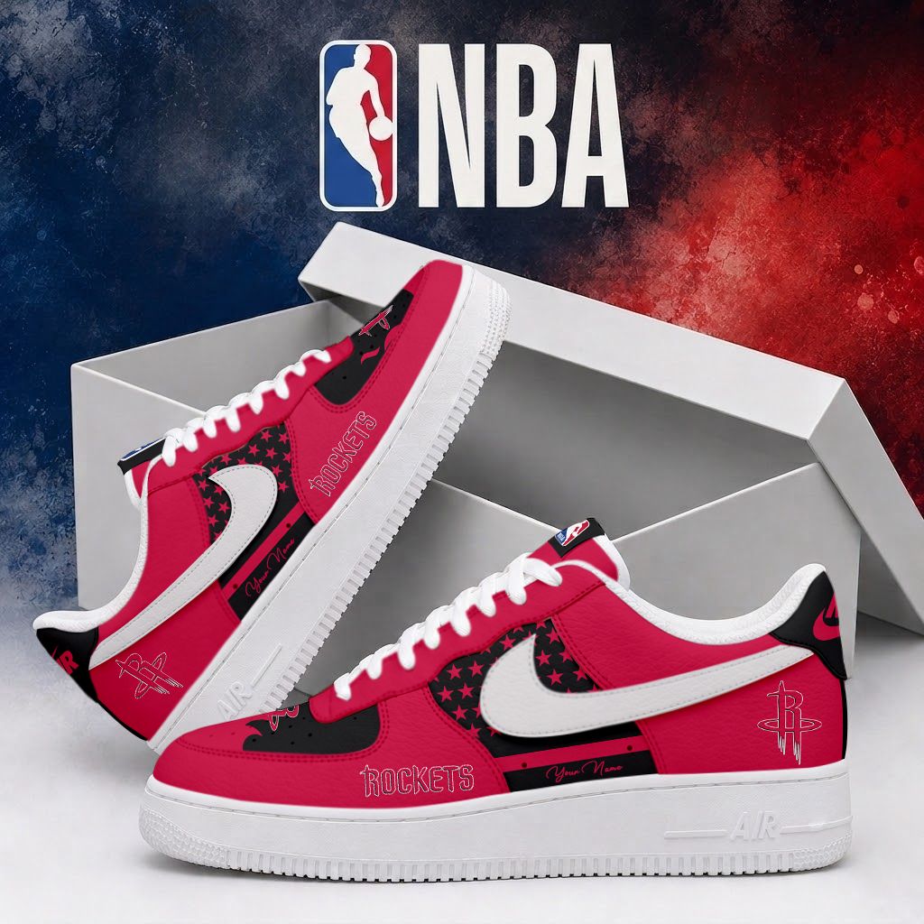 LIMITED EDITION - NEW CUSTOMIZED NBA07 HRO HOUSTON ROCKETS AF1 SHOES