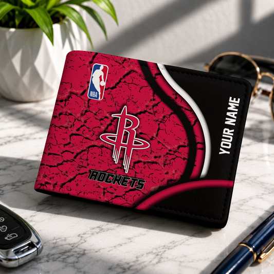 VIRAL EDITION - NEW CUSTOMIZED NBA07 HRO HOUSTON ROCKETS LEATHER WALLET