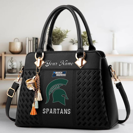LIMITED EDITION - NEW CUSTOMIZED MAM NCAA07 MSS MS SPARTANS ZIP HANDBAG MULTICOLOR