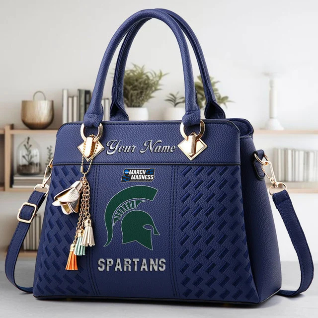 LIMITED EDITION - NEW CUSTOMIZED MAM NCAA07 MSS MS SPARTANS ZIP HANDBAG MULTICOLOR