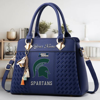 LIMITED EDITION - NEW CUSTOMIZED MAM NCAA07 MSS MS SPARTANS ZIP HANDBAG MULTICOLOR