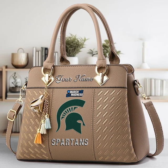 LIMITED EDITION - NEW CUSTOMIZED MAM NCAA07 MSS MS SPARTANS ZIP HANDBAG MULTICOLOR