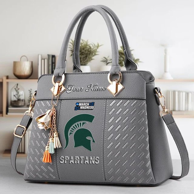 LIMITED EDITION - NEW CUSTOMIZED MAM NCAA07 MSS MS SPARTANS ZIP HANDBAG MULTICOLOR