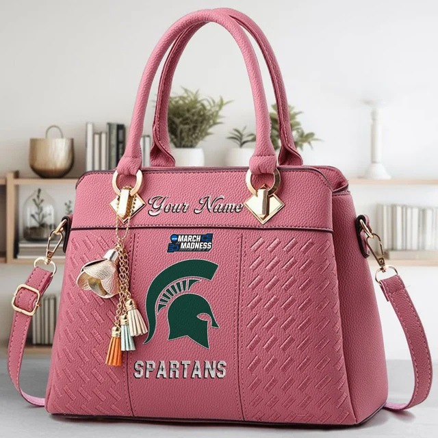 LIMITED EDITION - NEW CUSTOMIZED MAM NCAA07 MSS MS SPARTANS ZIP HANDBAG MULTICOLOR