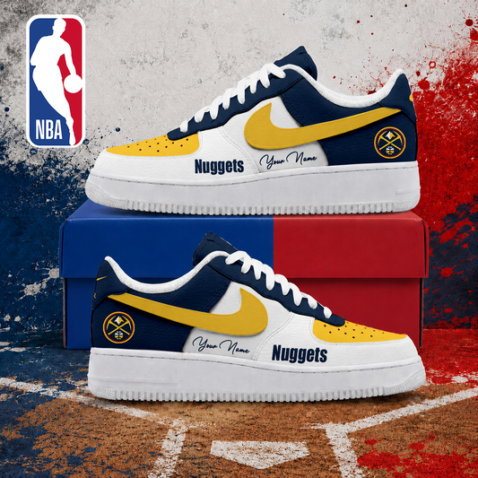 LIMITED EDITION - NEW CUSTOMIZED NBA08 DNU DENVER NUGGETS AF1 SNEAKERS