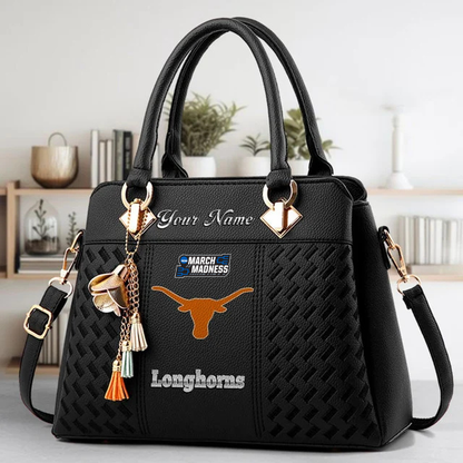 LIMITED EDITION - NEW CUSTOMIZED MAM NCAA08 TXL TX LONGHORNS ZIP HANDBAG MULTICOLOR