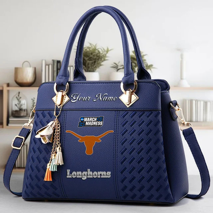 LIMITED EDITION - NEW CUSTOMIZED MAM NCAA08 TXL TX LONGHORNS ZIP HANDBAG MULTICOLOR