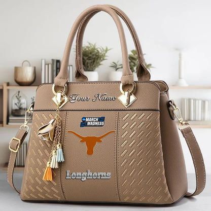LIMITED EDITION - NEW CUSTOMIZED MAM NCAA08 TXL TX LONGHORNS ZIP HANDBAG MULTICOLOR