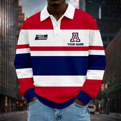 LIMITED EDITION - NEW CUSTOMIZED NCAA MAM09 ARW ARIZONA WILDCATS UNISEX LONG SLEEVE POLO
