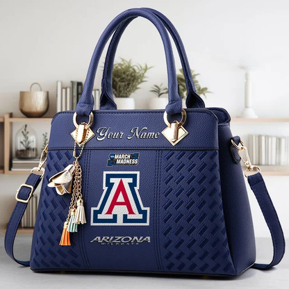 LIMITED EDITION - NEW CUSTOMIZED MAM NCAA09 ARW AR WILCATS ZIP HANDBAG MULTICOLOR