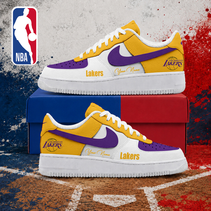 LIMITED EDITION - NEW CUSTOMIZED NBA09 LLA LOS ANGELES LAKERS AF1 SNEAKERS