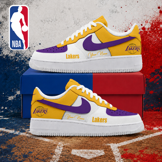 LIMITED EDITION - NEW CUSTOMIZED NBA09 LLA LOS ANGELES LAKERS AF1 SNEAKERS