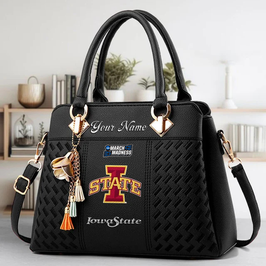 LIMITED EDITION - NEW CUSTOMIZED MAM NCAA10 ISC IS CYCLONES ZIP HANDBAG MULTICOLOR
