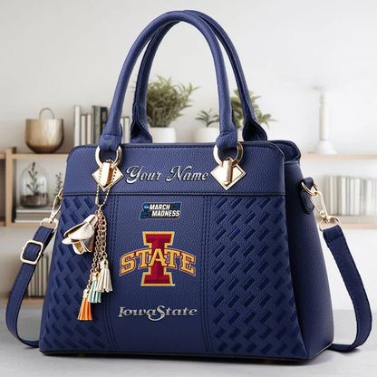 LIMITED EDITION - NEW CUSTOMIZED MAM NCAA10 ISC IS CYCLONES ZIP HANDBAG MULTICOLOR