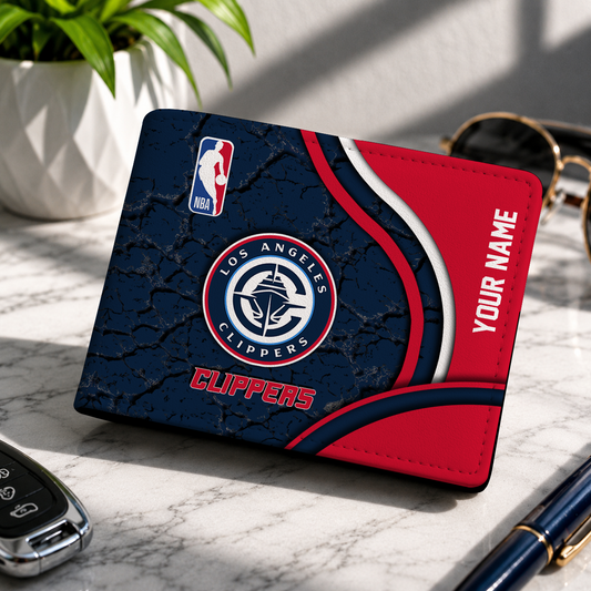 VIRAL EDITION - NEW CUSTOMIZED NBA10 LCL LOS ANGELES CLIPPERS LEATHER WALLET