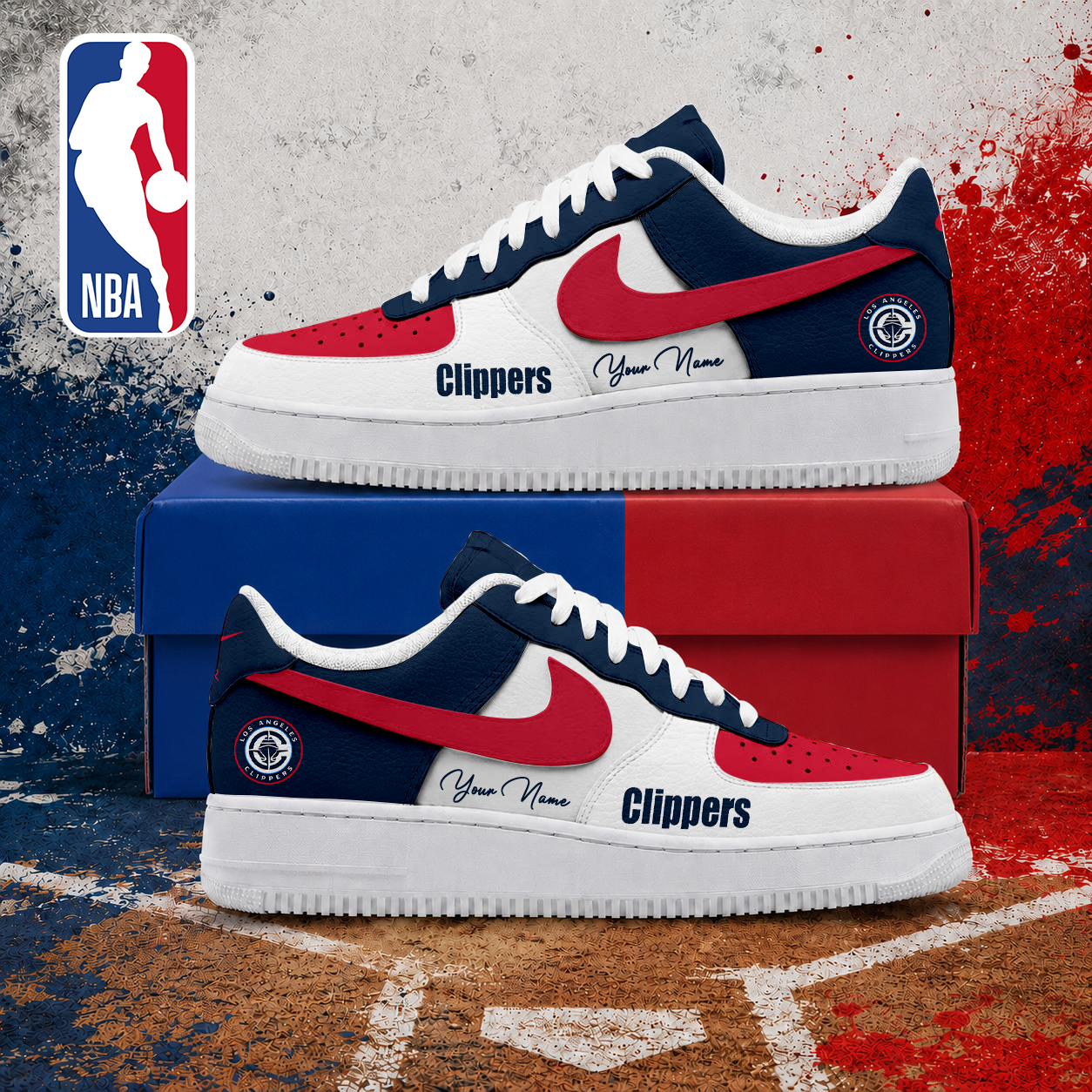 LIMITED EDITION - NEW CUSTOMIZED NBA10 LCL LOS ANGELES CLIPPERS AF1 SNEAKERS