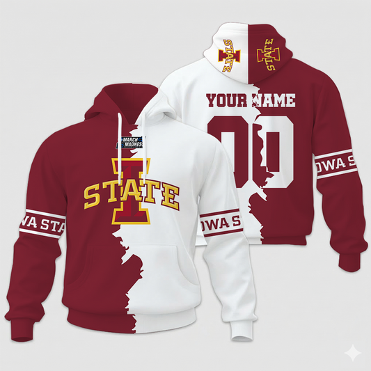 LIMITED EDITION - NEW CUSTOMIZED NCAA MAM10 ISC IS CYCLONES UNISEX HOODIE & ZIP HOODIE