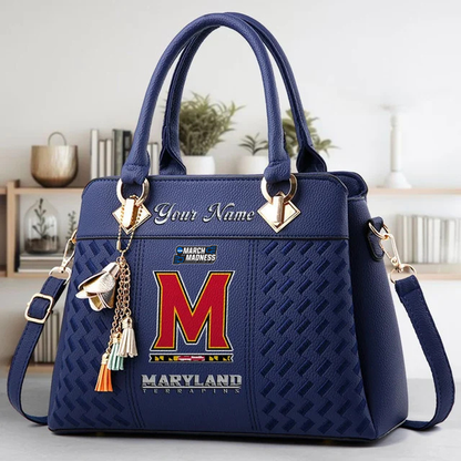 LIMITED EDITION - NEW CUSTOMIZED MAM NCAA11 MLT ML TERRAPINS ZIP HANDBAG MULTICOLOR