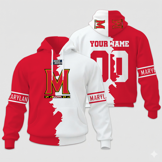 LIMITED EDITION - NEW CUSTOMIZED NCAA MAM11 MLT ML TERRAPINS UNISEX HOODIE & ZIP HOODIE