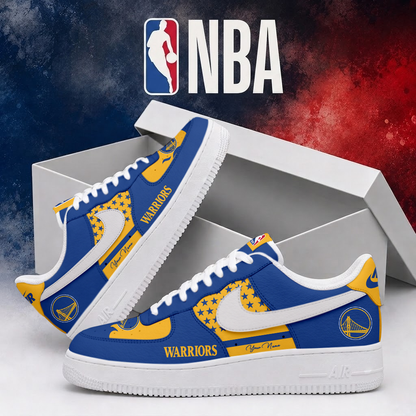 LIMITED EDITION - NEW CUSTOMIZED NBA12 GSW GOLDEN STATE WARRIORS AF1 SHOES