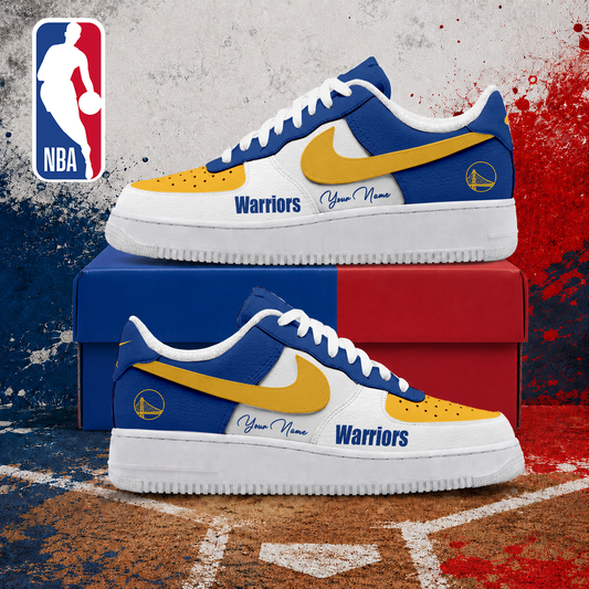 LIMITED EDITION - NEW CUSTOMIZED NBA12 GSW GOLDEN STATE WARRIORS AF1 SNEAKERS
