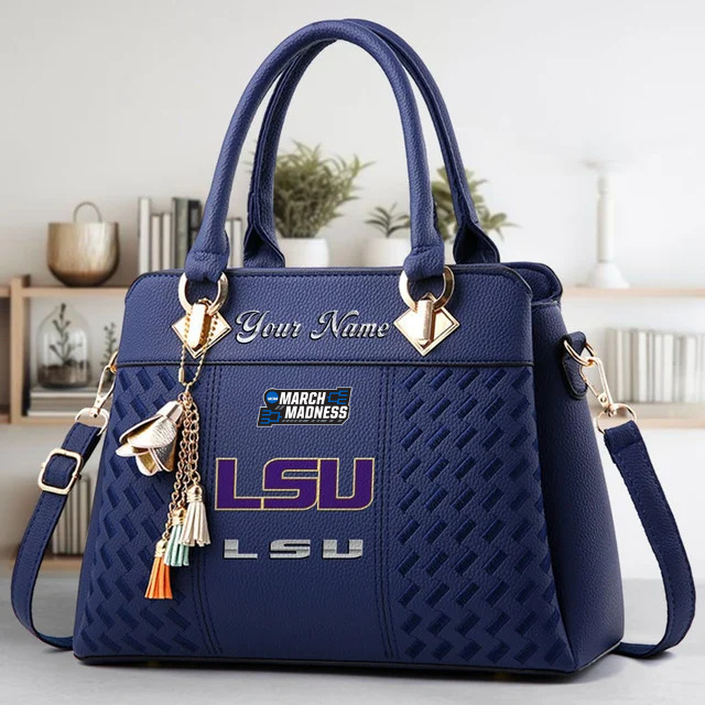 LIMITED EDITION - NEW CUSTOMIZED MAM NCAA13 LST LSU TIGERS ZIP HANDBAG MULTICOLOR
