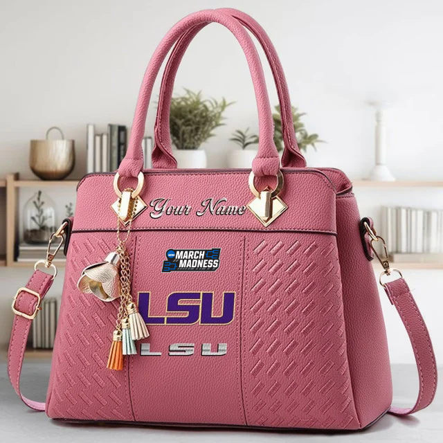 LIMITED EDITION - NEW CUSTOMIZED MAM NCAA13 LST LSU TIGERS ZIP HANDBAG MULTICOLOR